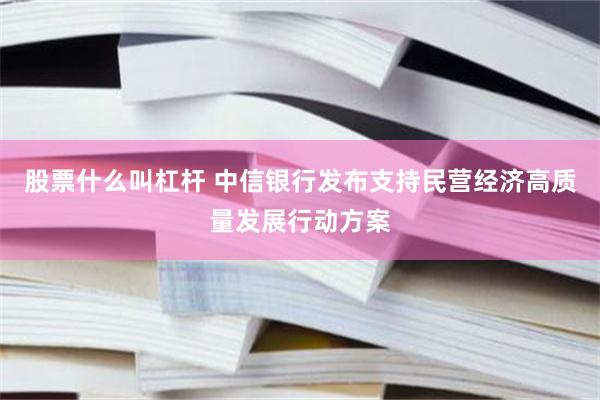 股票什么叫杠杆 中信银行发布支持民营经济高质量发展行动方案