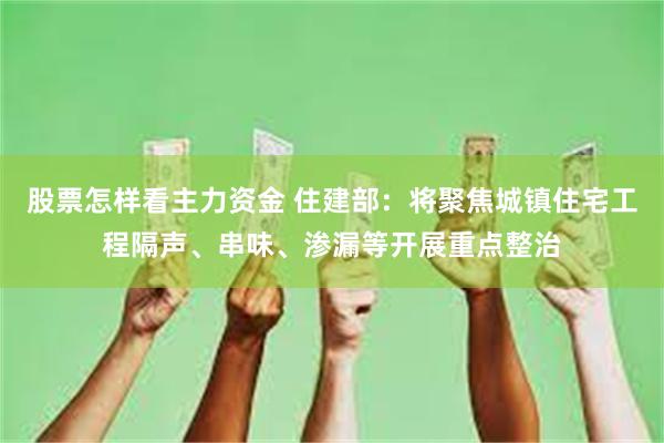 股票怎样看主力资金 住建部：将聚焦城镇住宅工程隔声、串味、渗漏等开展重点整治