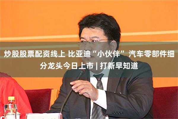 炒股股票配资线上 比亚迪“小伙伴” 汽车零部件细分龙头今日上市 | 打新早知道