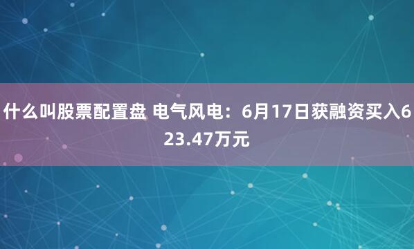 什么叫股票配置盘 电气风电：6月17日获融资买入623.47万元